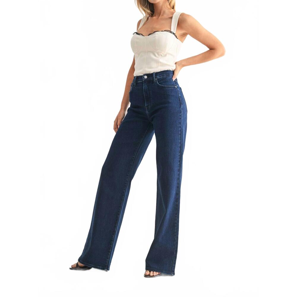 NEW JUST BLACK DENIM palazzo jean in dark denim - Picture 4 of 5